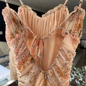 Beach Bunny Floral Peach Mini Dress